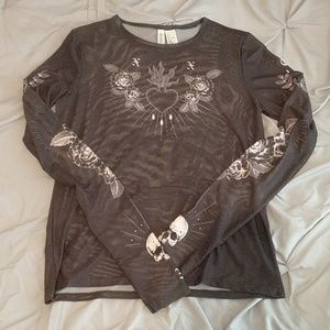 Mesh Graphic Long Sleeve